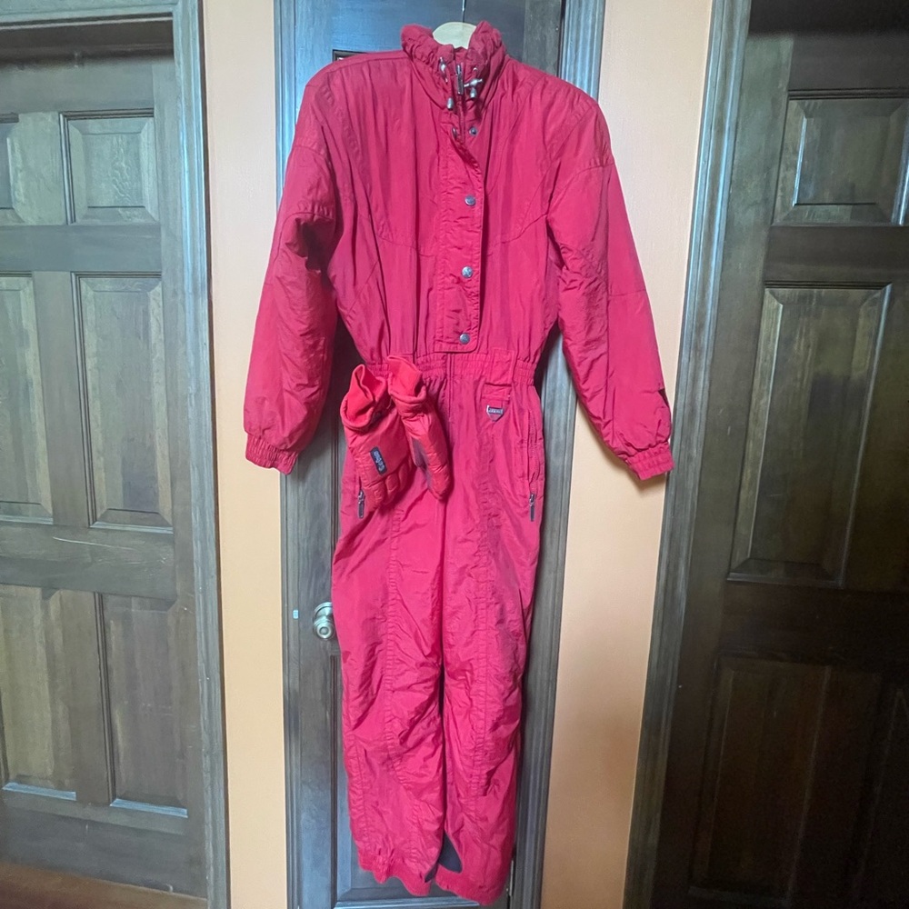 Red Snowsuit with Belt